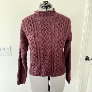 VTG Hand Knit For Contempo Casuals Cable Knit Sweater Ramie‎ Cotton Size M Red